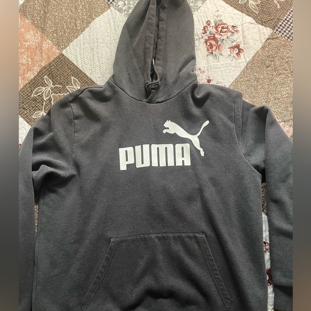 Dark Grey Puma Hoodie L
